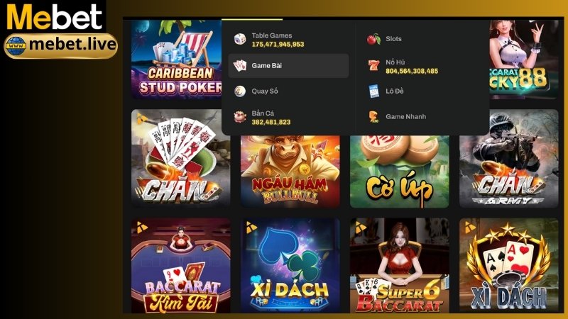 Cách tham gia game bài Mebet