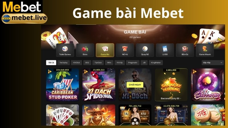 Giới thiệu sảnh game bài Mebet