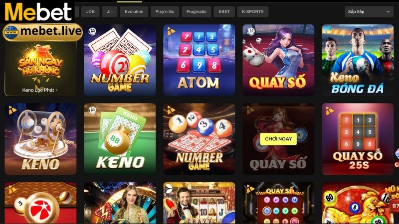 Sảnh xổ số Mebet